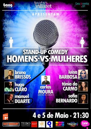 Stand up comedy - Teatro Vilaret - Homens vs Mulheres
