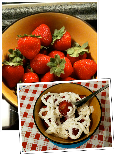 Morangos com chantilly